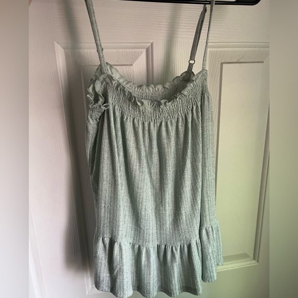 Mint green sparkly tank top - Picture 1 of 2